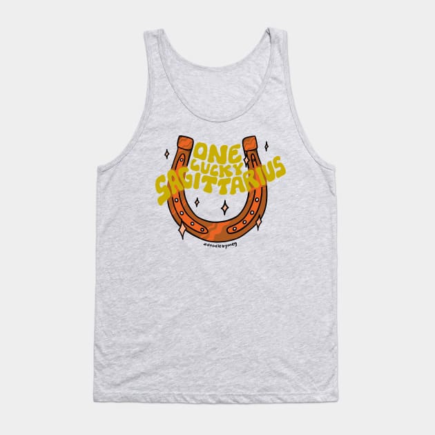 One Lucky Sagittarius Tank Top by Doodle by Meg